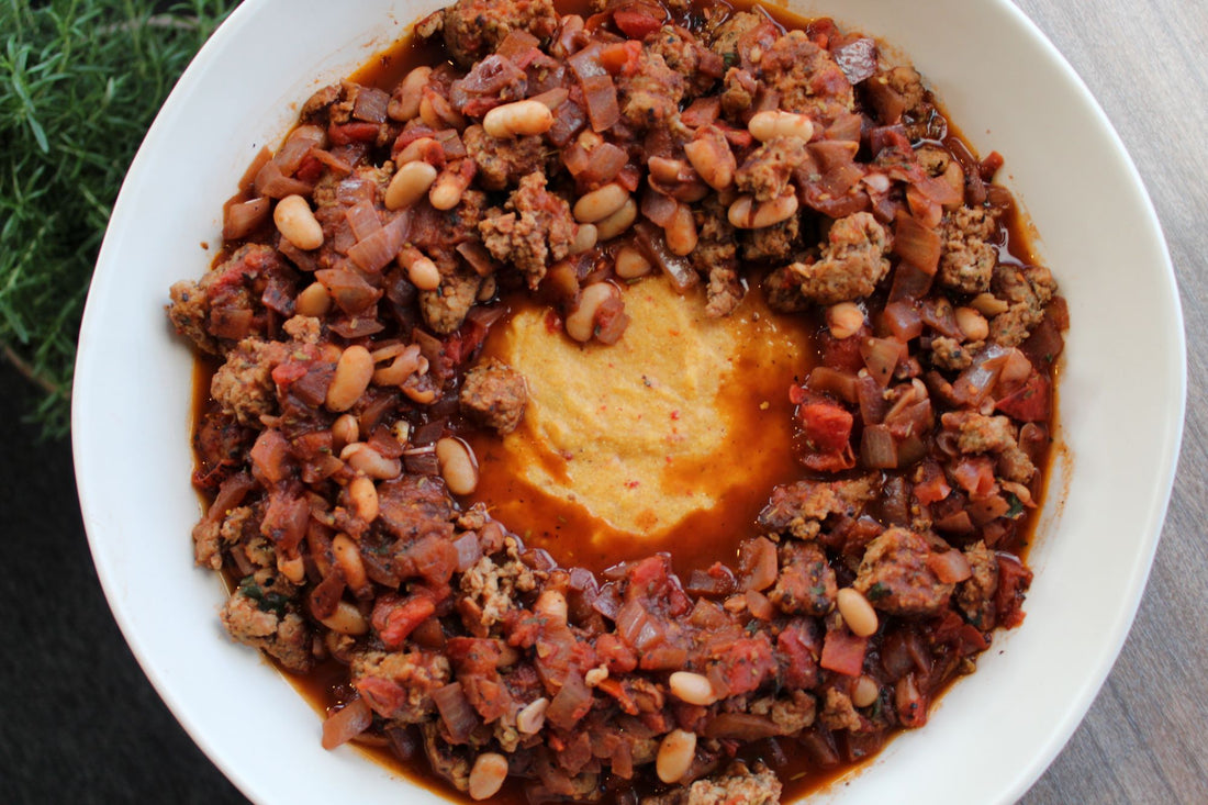 Big Bowl of Polenta with Tomato Sauce