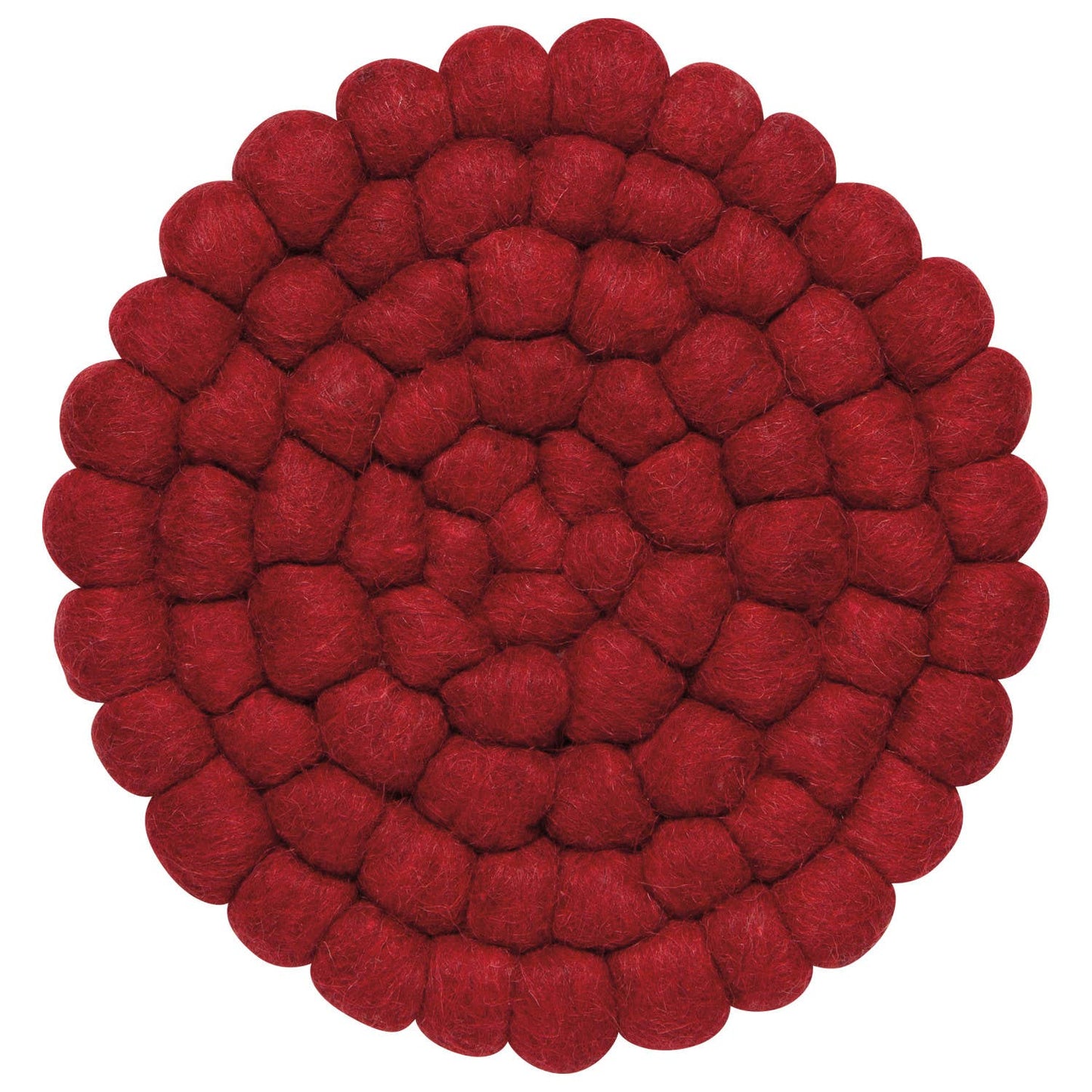Recycled Wool Felt Dot Trivet, Chili Red
