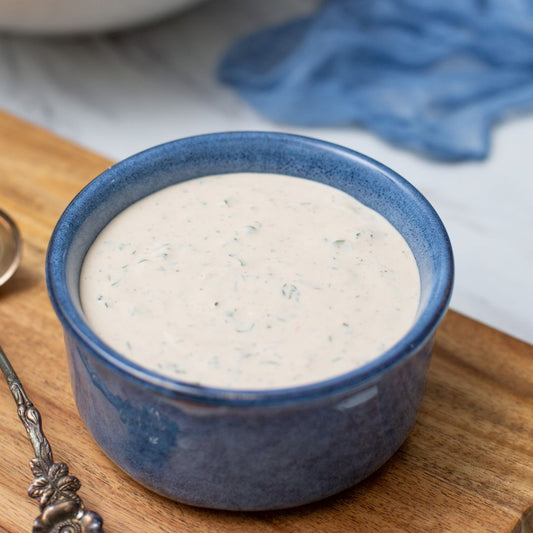 Ranch Dressing in Blue Bowl
