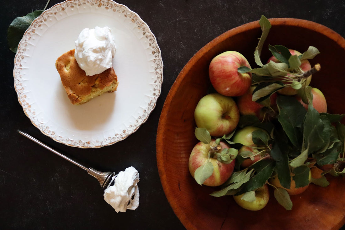 Apple Cake with Whipped Topping