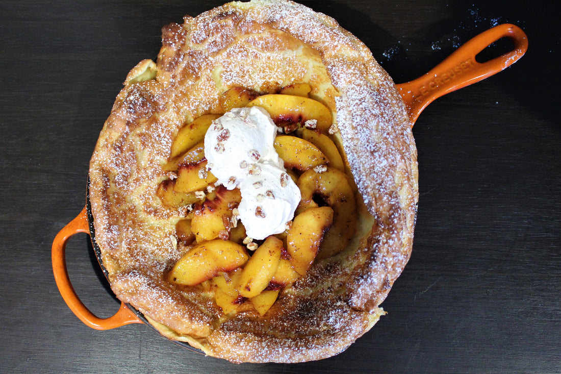 Spiced Peach Dutch Baby