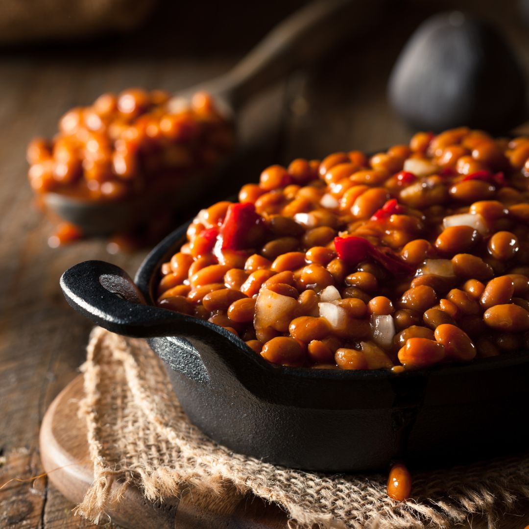 Pressure Cooker Bourbon Peach Baked Beans