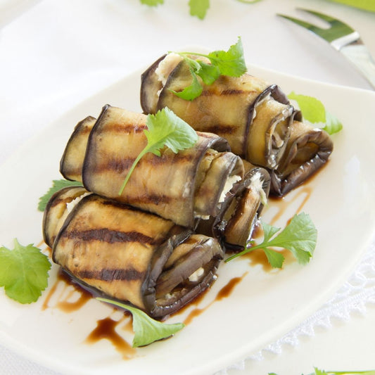 Quinoa Stuffed Eggplant Roll Ups