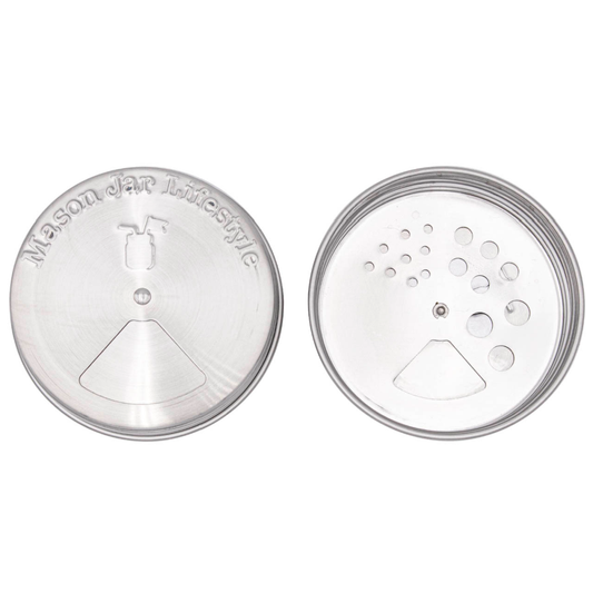4 Pack Stainless Steel Spice Lids: Regular Mouth