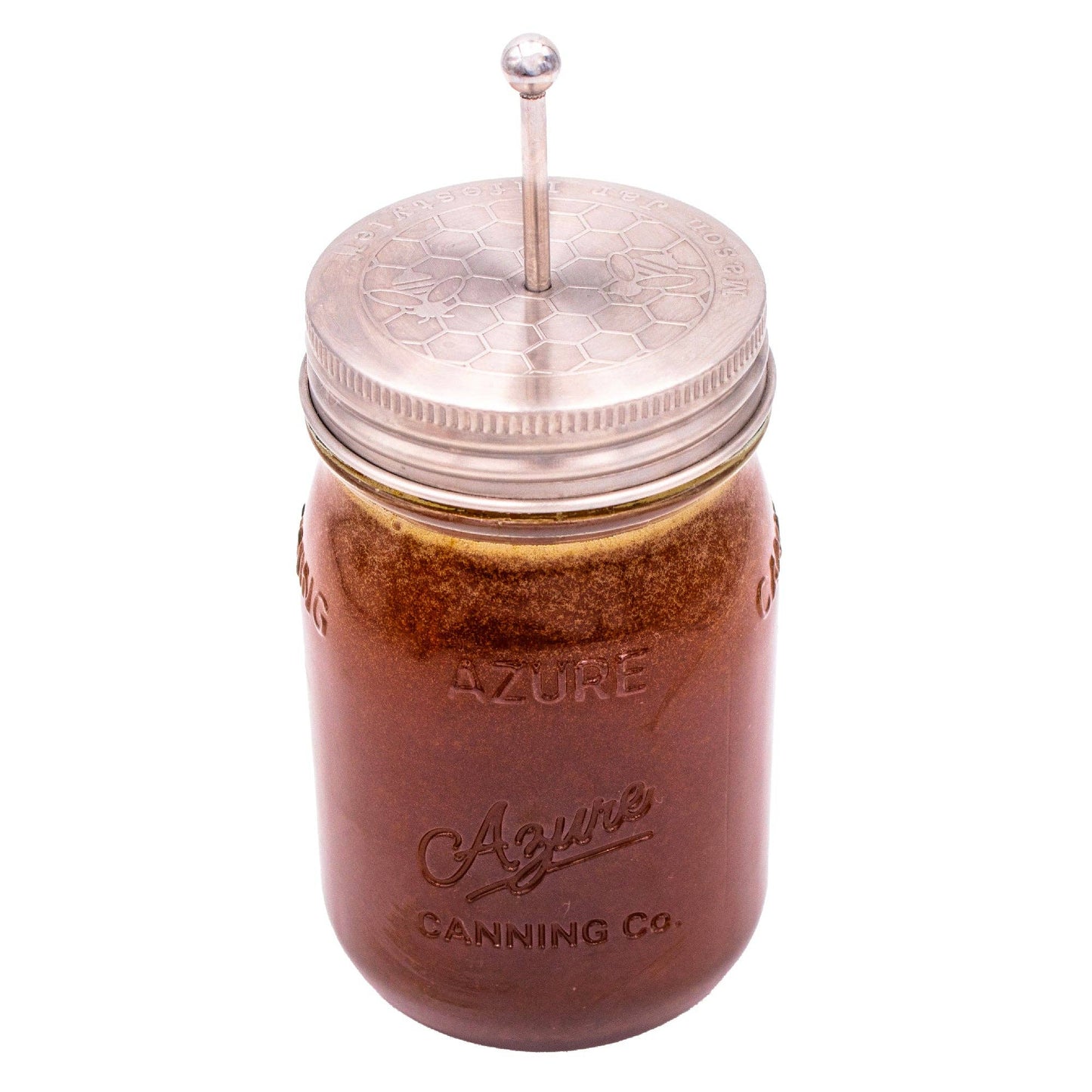 Honey Dipper Stainless Steel Lid for Mason Jars: Wide Mouth