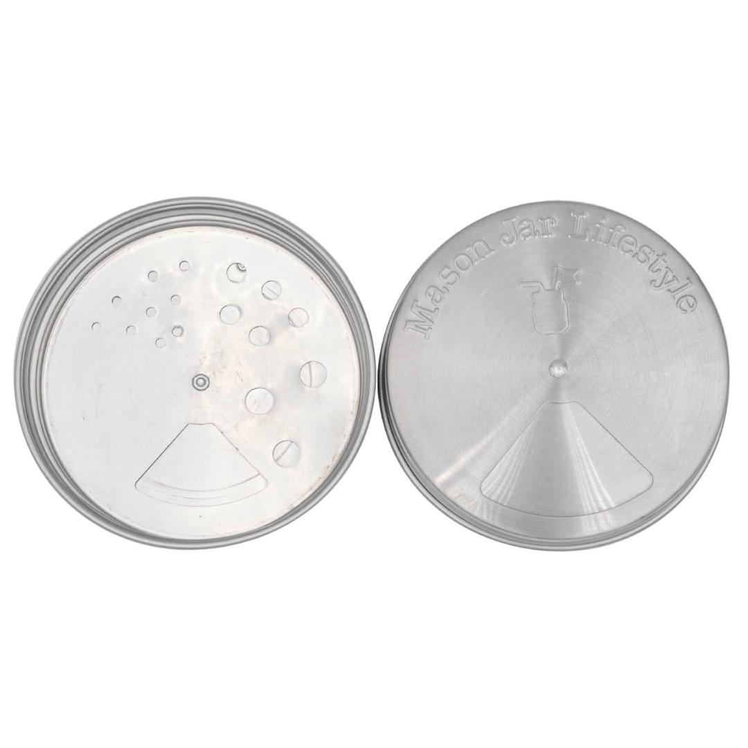 4 Pack Stainless Steel Spice Lids: Wide Mouth