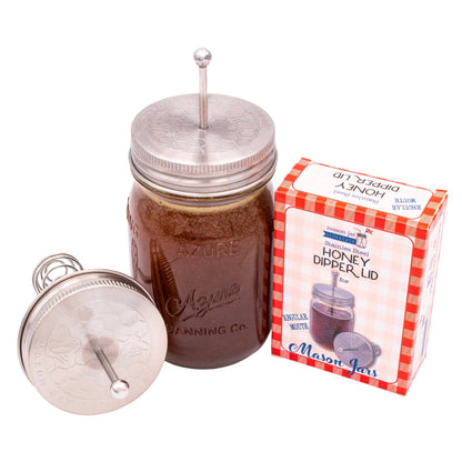 Honey Dipper Stainless Steel Lid for Mason Jars: Wide Mouth