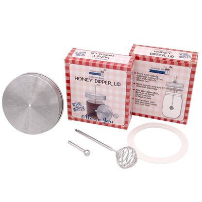 Honey Dipper Stainless Steel Lid for Mason Jars: Wide Mouth
