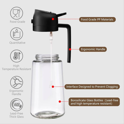 2-in-1 Oil Sprayer & Dispenser, Black