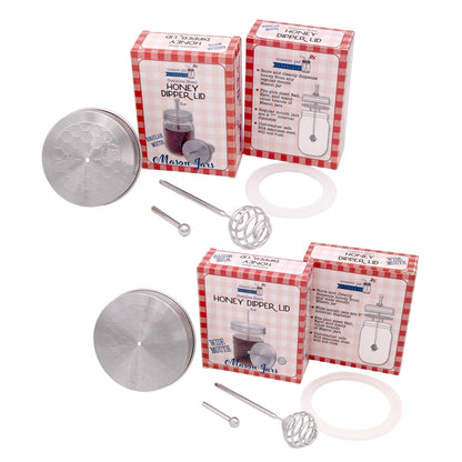 Honey Dipper Stainless Steel Lid for Mason Jars: Wide Mouth