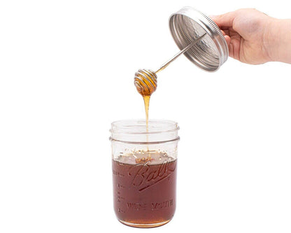 Honey Dipper Stainless Steel Lid for Mason Jars: Regular Mouth