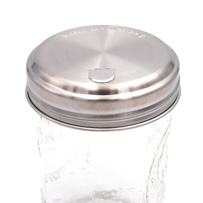 Sugar Dispensing Stainless Steel Lids for Mason Jars 2 Pack: Regular Mouth