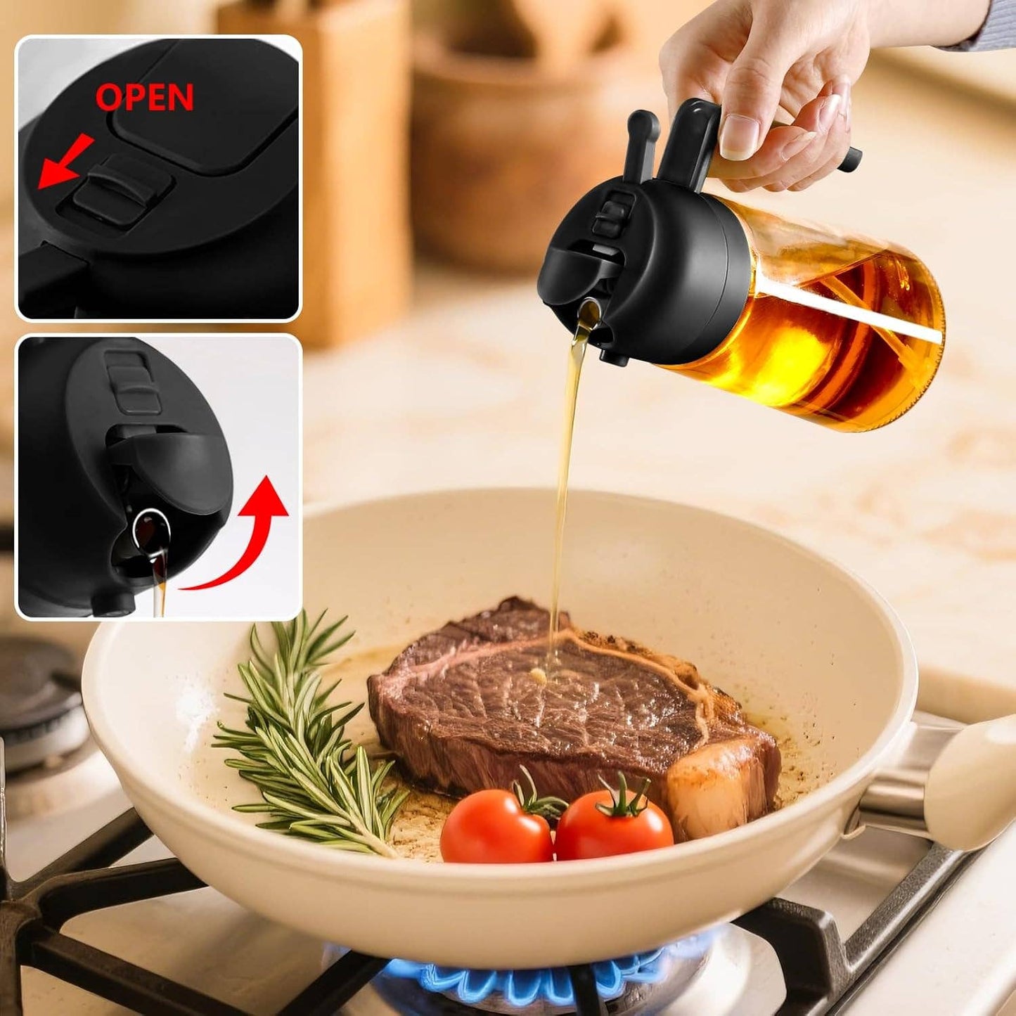 2-in-1 Oil Sprayer & Dispenser, Green