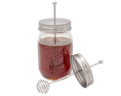 Honey Dipper Stainless Steel Lid for Mason Jars: Regular Mouth