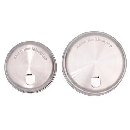 Sugar Dispensing Stainless Steel Lids for Mason Jars 2 Pack: Regular Mouth