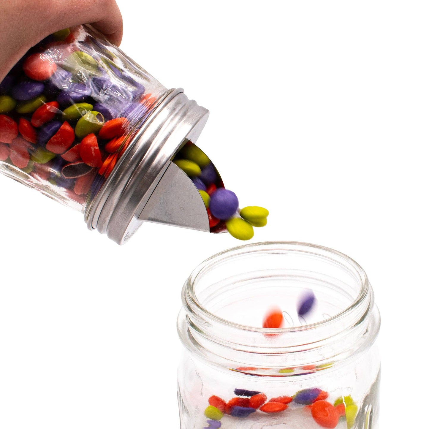 Grain Dispenser Stainless Steel Lids for Mason Jars 2 Pack: Wide Mouth