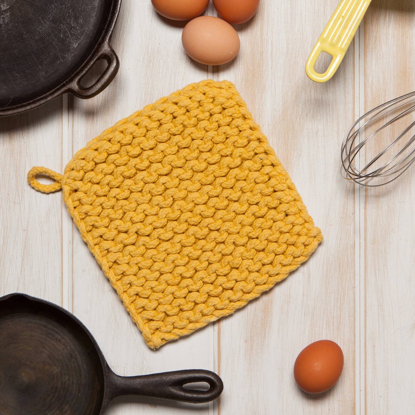 Ochre Knit Potholder