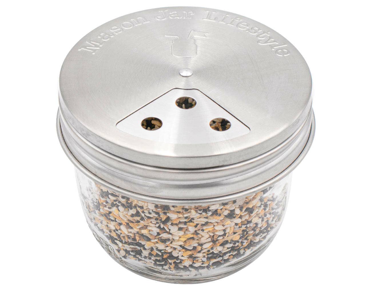 4 Pack Stainless Steel Spice Lids: Wide Mouth