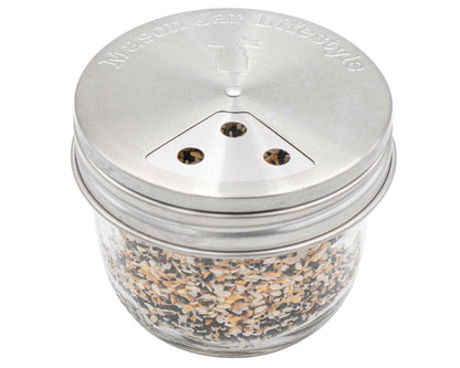 4 Pack Stainless Steel Spice Lids: Wide Mouth