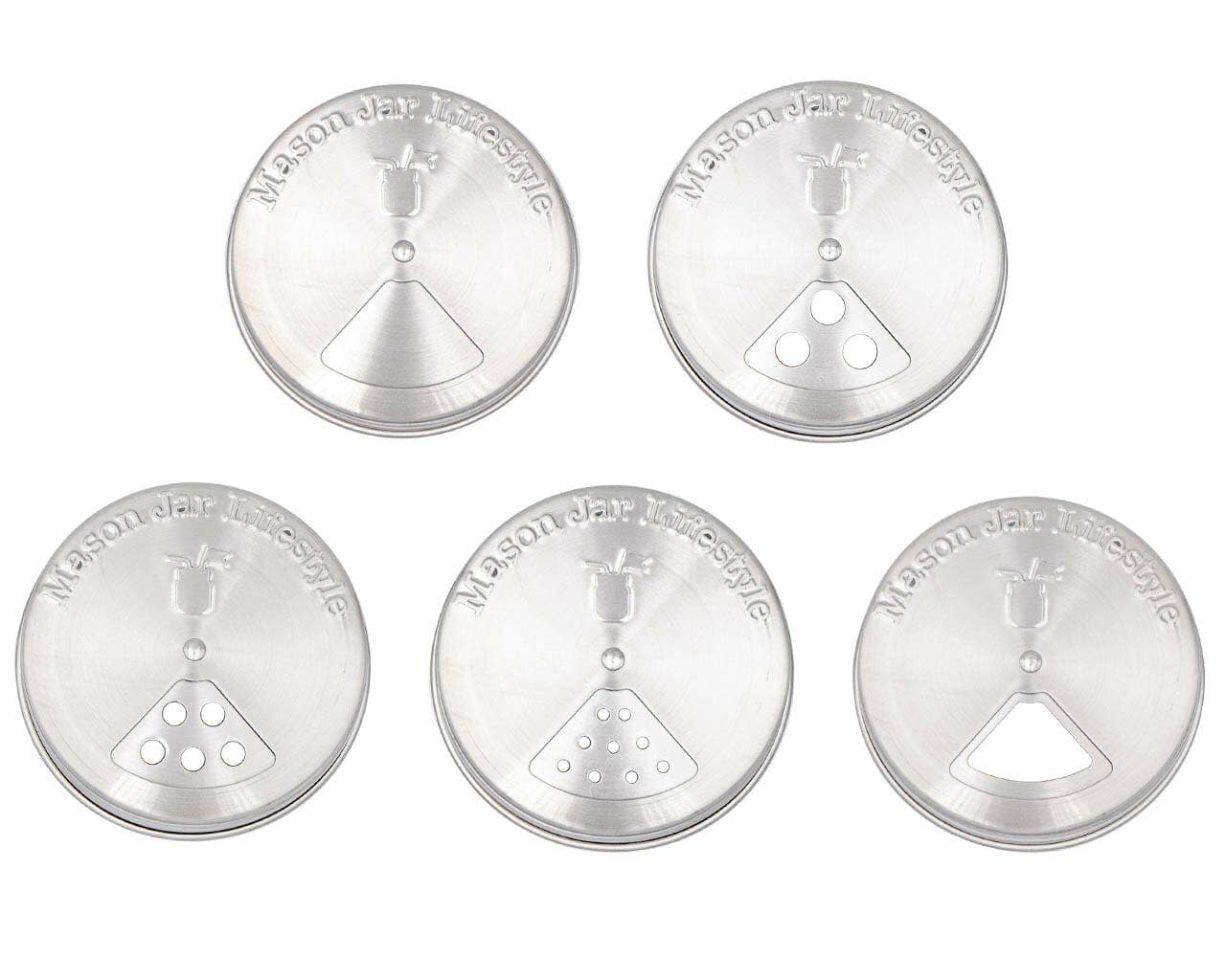 4 Pack Stainless Steel Spice Lids: Wide Mouth