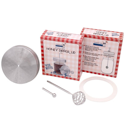 Honey Dipper Stainless Steel Lid for Mason Jars: Regular Mouth