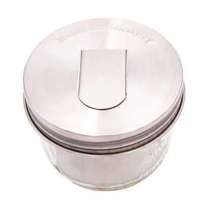 Grain Dispenser Stainless Steel Lids for Mason Jars, Regular Mouth 2-pk