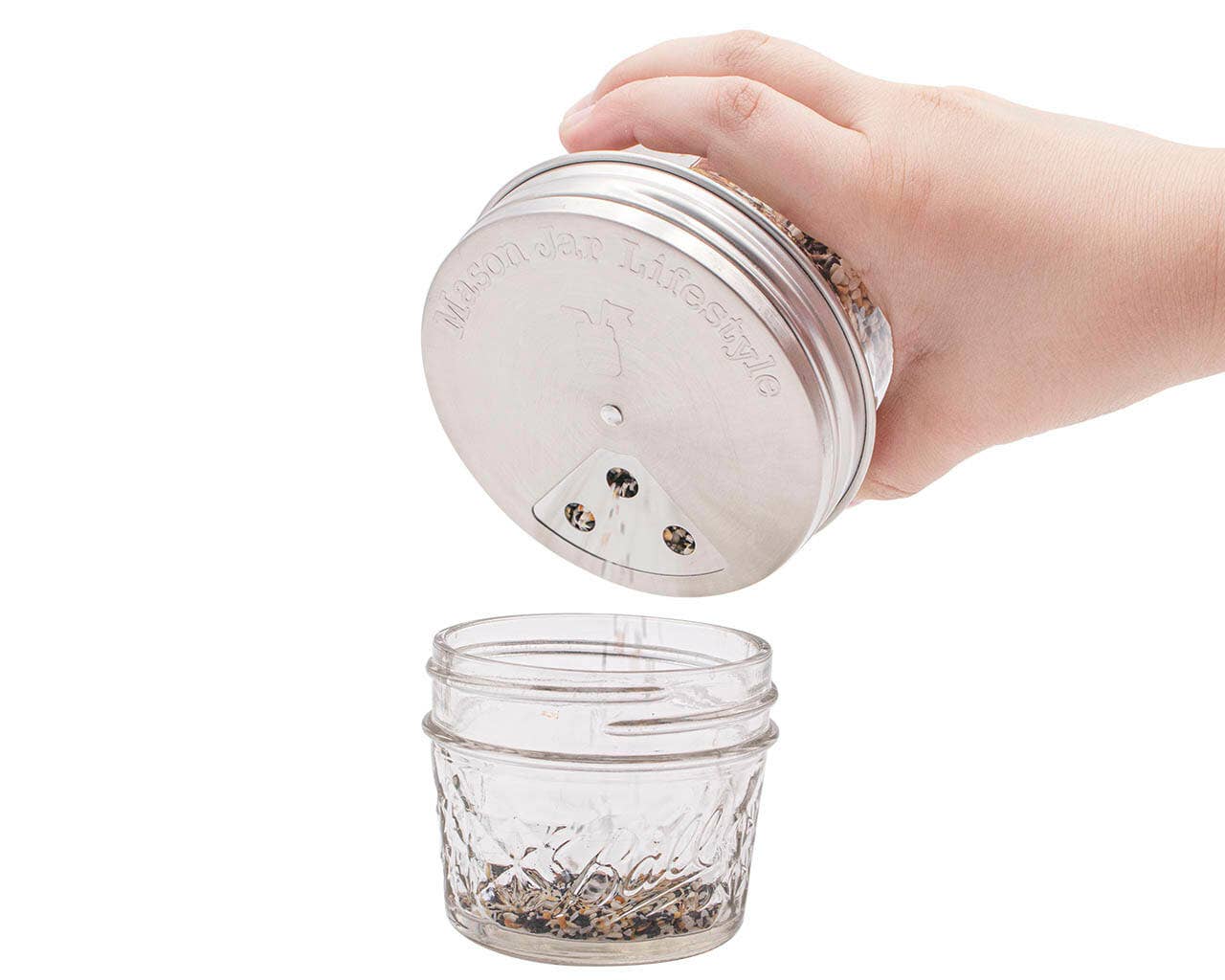 4 Pack Stainless Steel Spice Lids: Wide Mouth