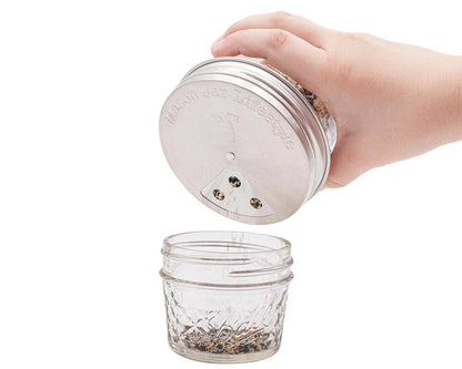 4 Pack Stainless Steel Spice Lids: Wide Mouth