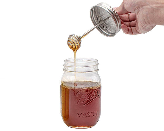 Honey Dipper Stainless Steel Lid for Mason Jars: Regular Mouth