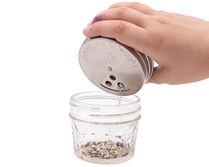 4 Pack Stainless Steel Spice Lids: Wide Mouth
