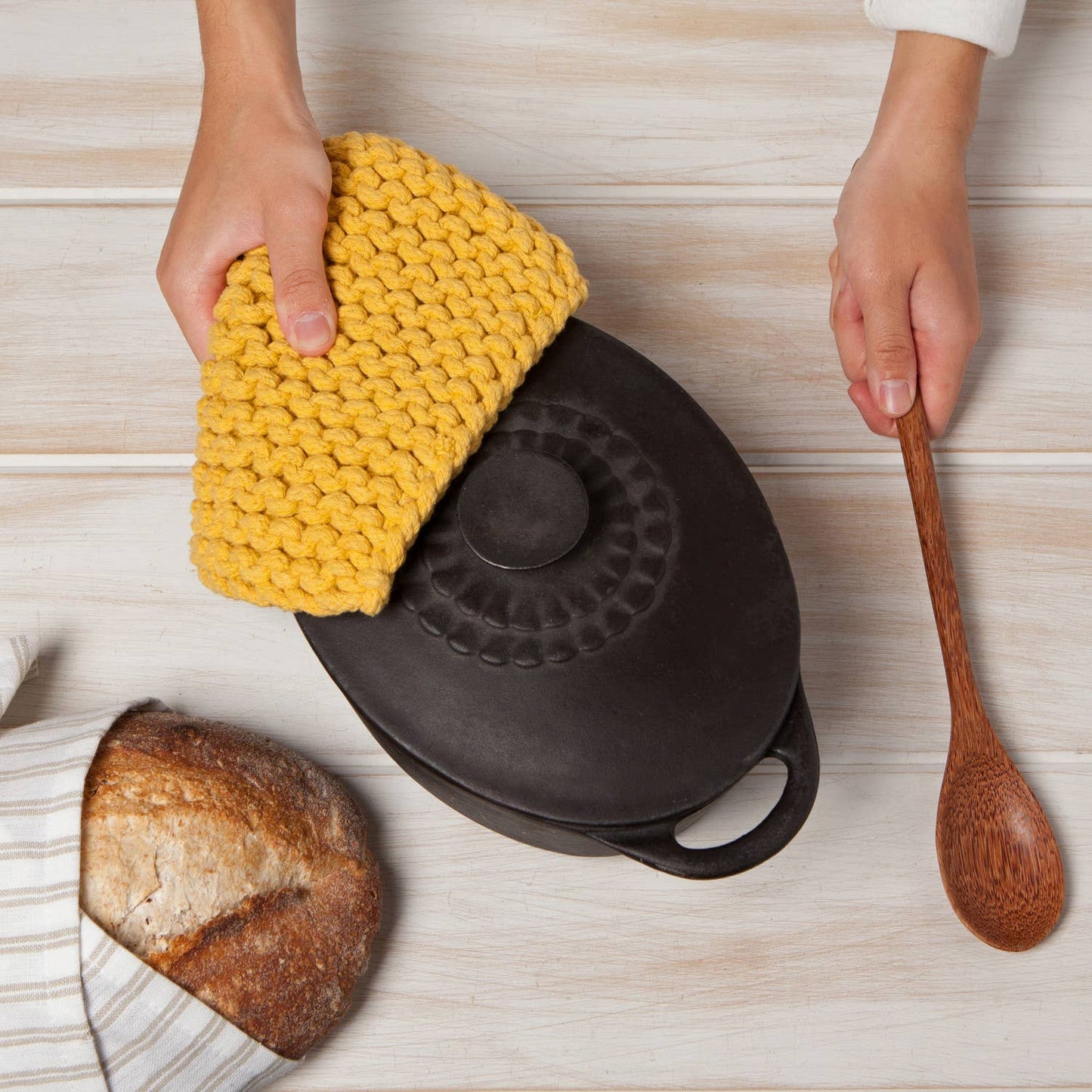 Ochre Knit Potholder