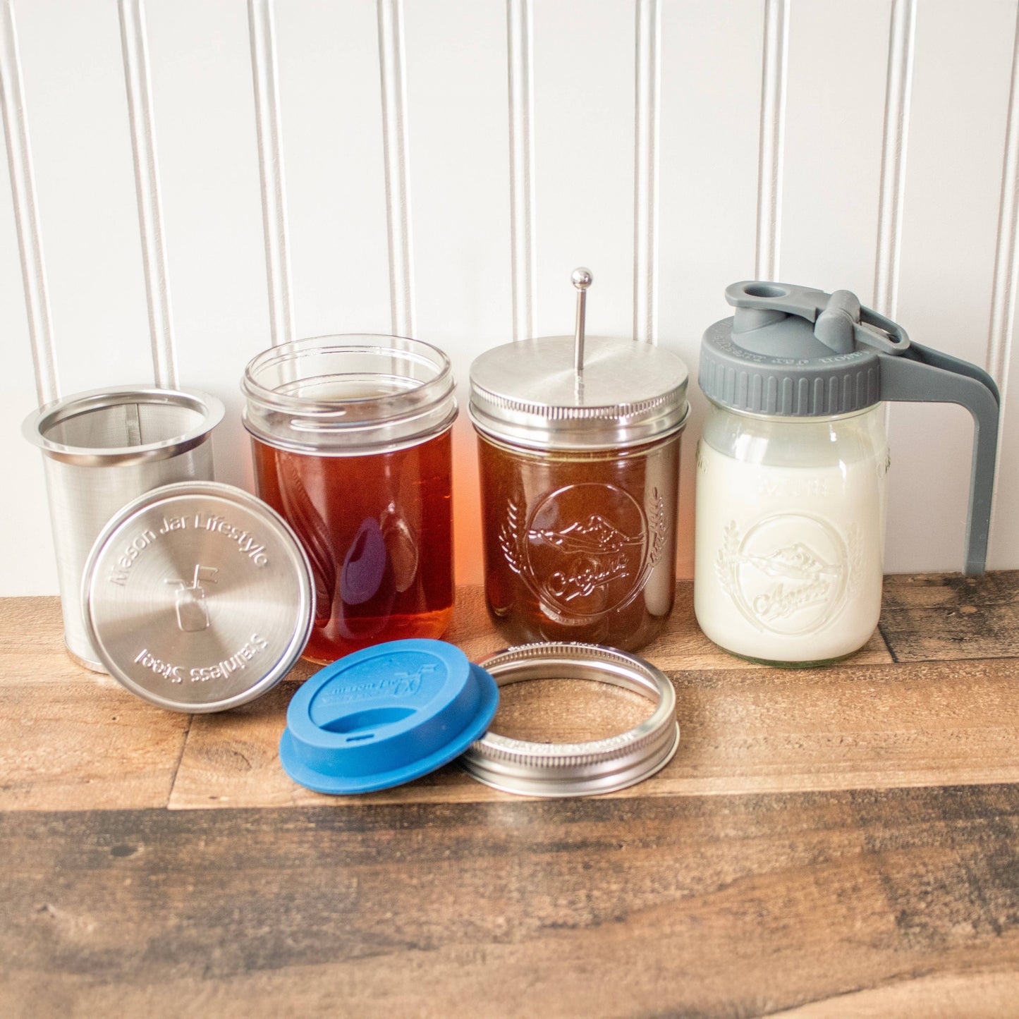 Honey Dipper Stainless Steel Lid for Mason Jars: Wide Mouth