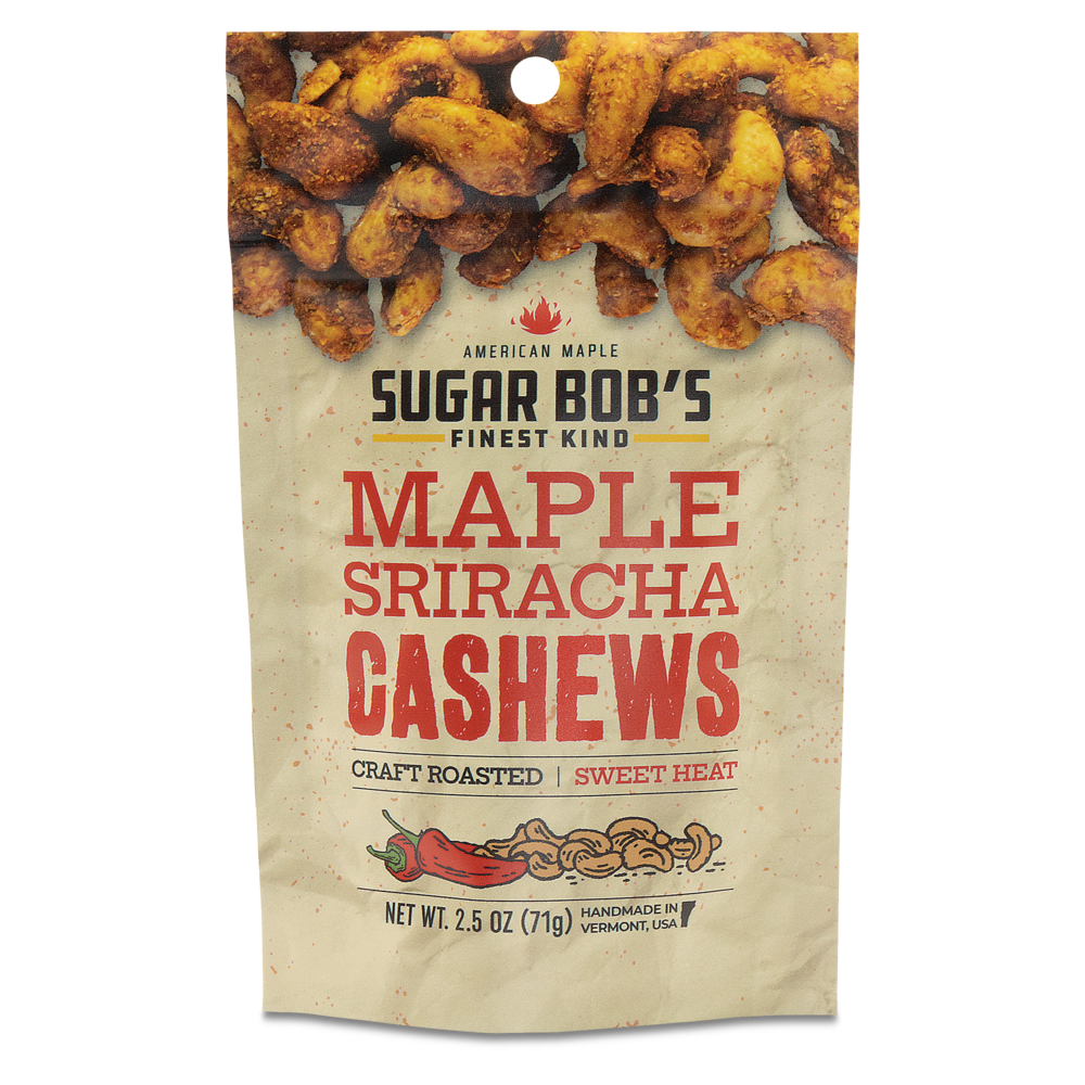 Maple Sriracha Cashews NET WT. 2.5oz